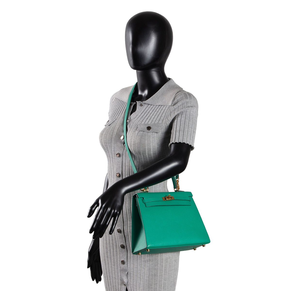 HERMES Kelly 25 Epsom Sellier - Vert Jade