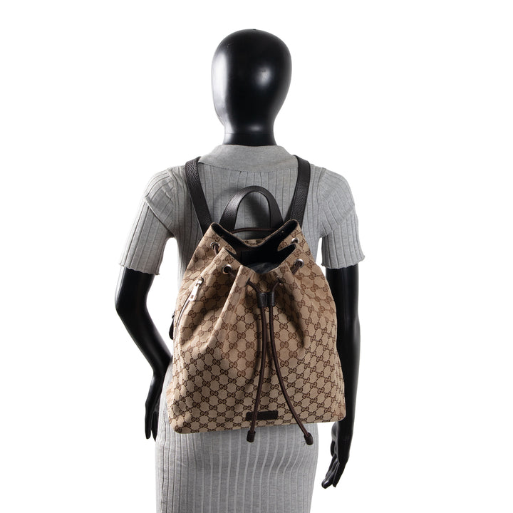 GUCCI GG Canvas Drawstring Backpack