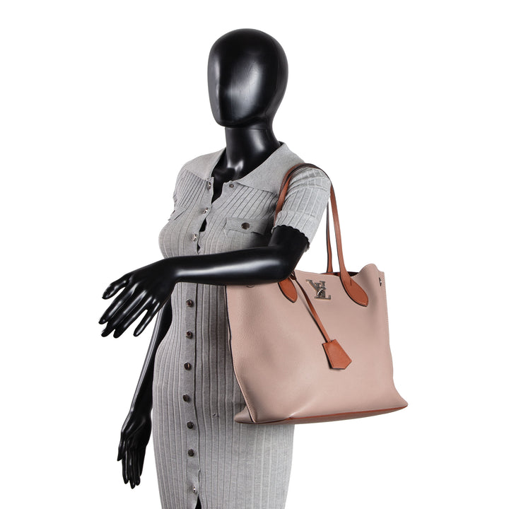 LOUIS VUITTON Leather LockMe Cabas Tote - Mauve OUTLET FINAL SALE