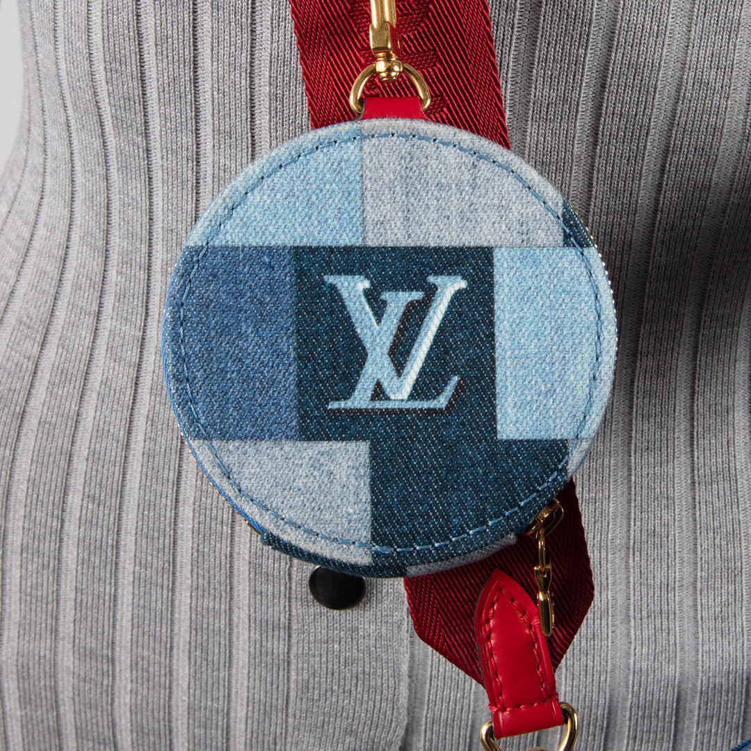 LOUIS VUITTON Damier Denim Patchwork Multi Pochette Accessoires - Blue/Red