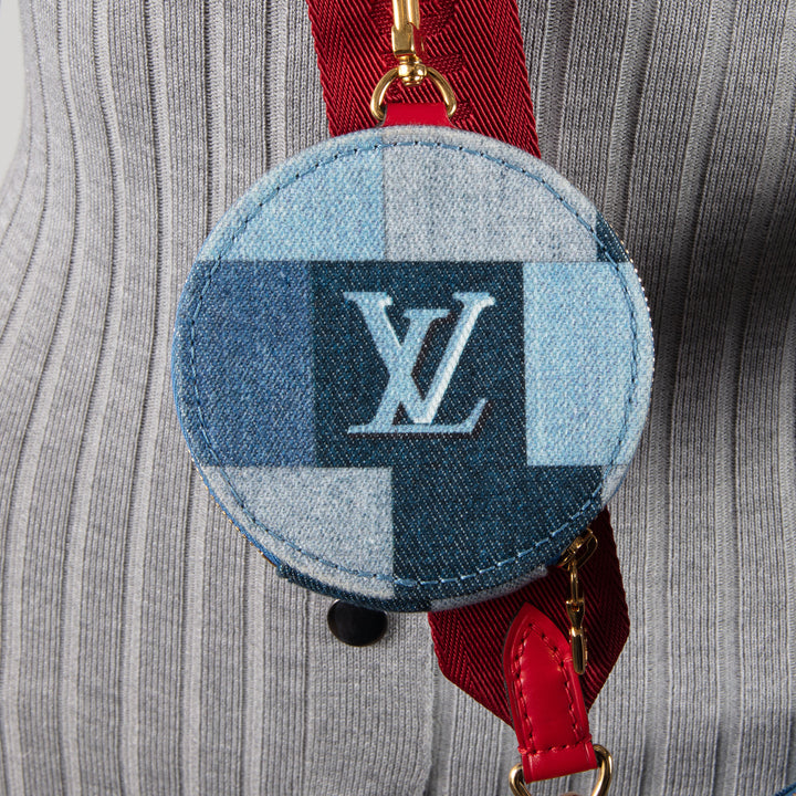LOUIS VUITTON Damier Denim Patchwork Multi Pochette Accessoires - Blue/Red