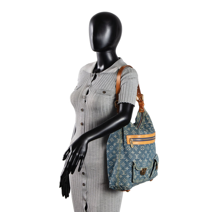 LOUIS VUITTON Monogram Denim Baggy GM - Blue