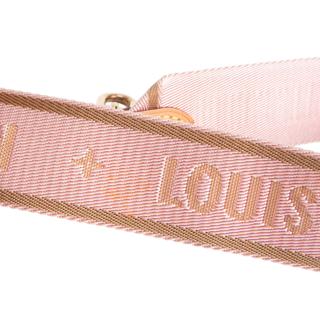 LOUIS VUITTON Monogram Multi Pochette Accessoires w/ Khaki & Pink Strap