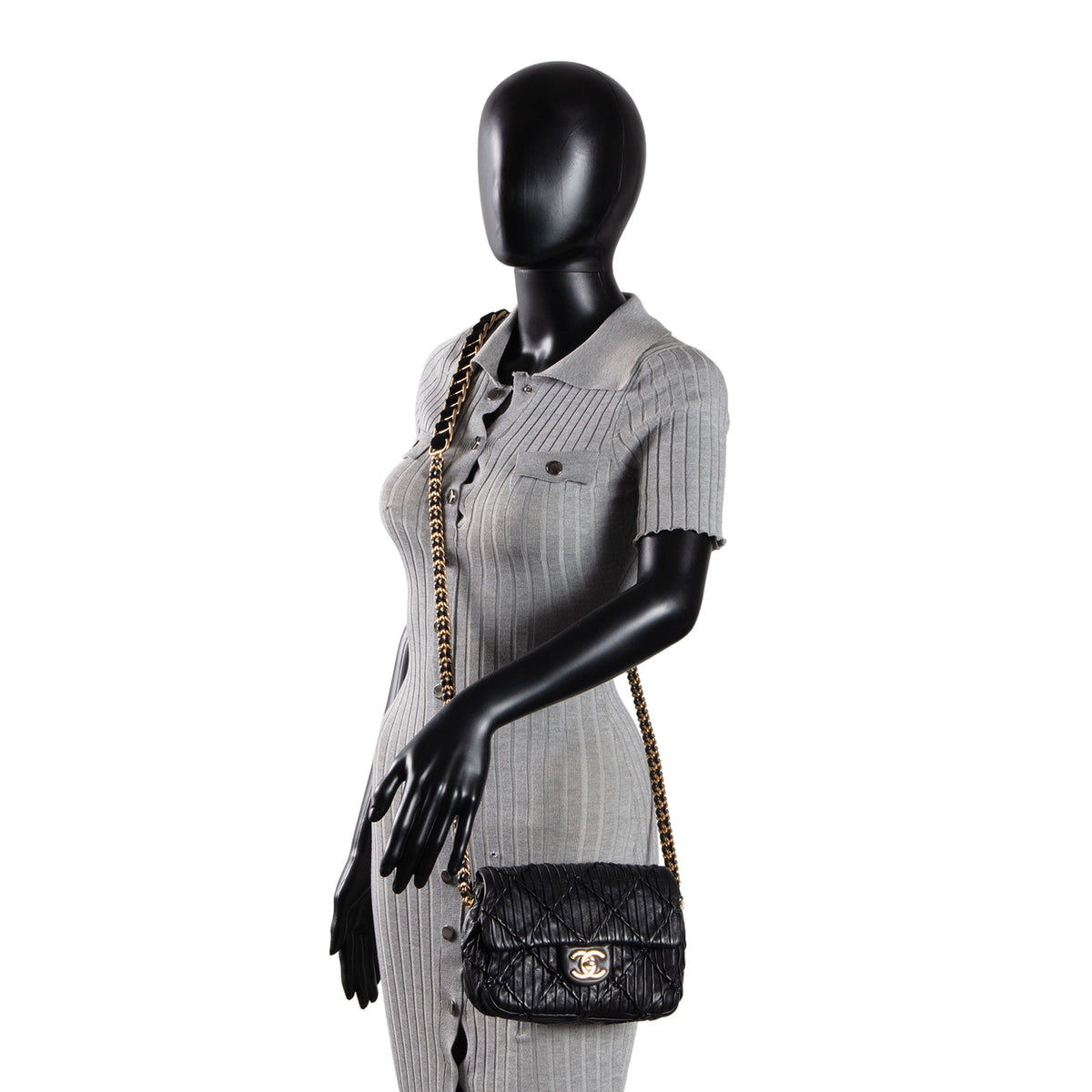CHANEL Leather Soul Mini Flap Bag