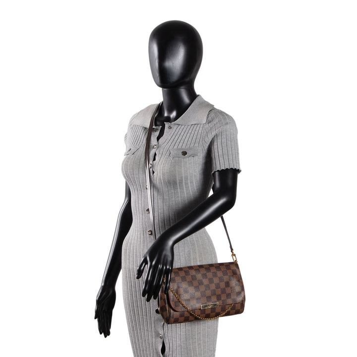 LOUIS VUITTON Damier Ebene Favorite MM Shoulder Bag