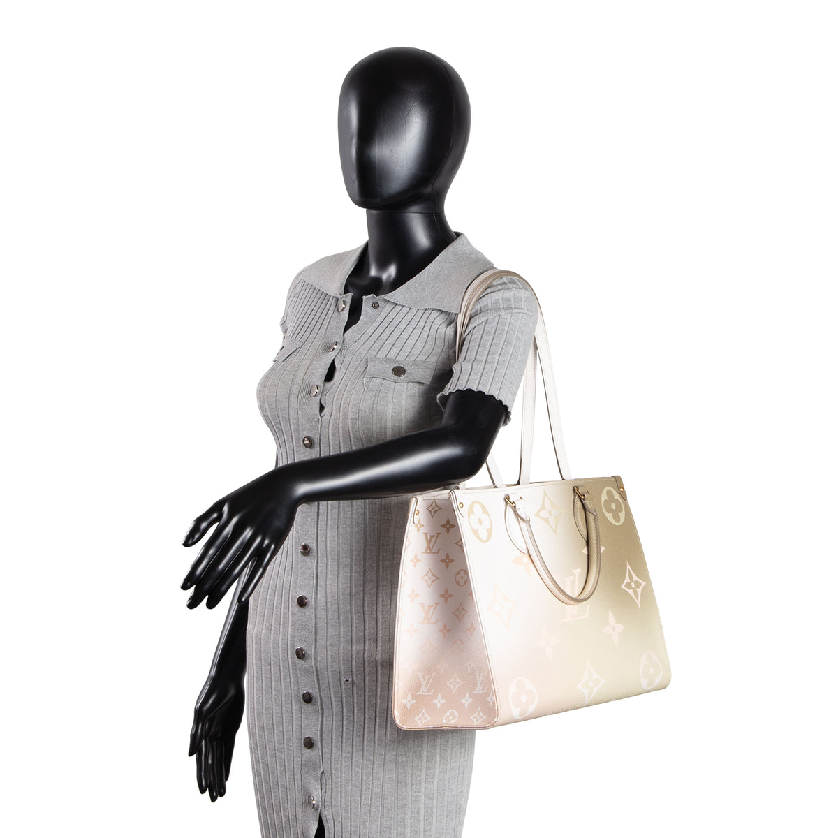LOUIS VUITTON OnTheGo Giant Monogram Empreinte Spring In The City Sunset MM - Khaki OUTLET FINAL SALE