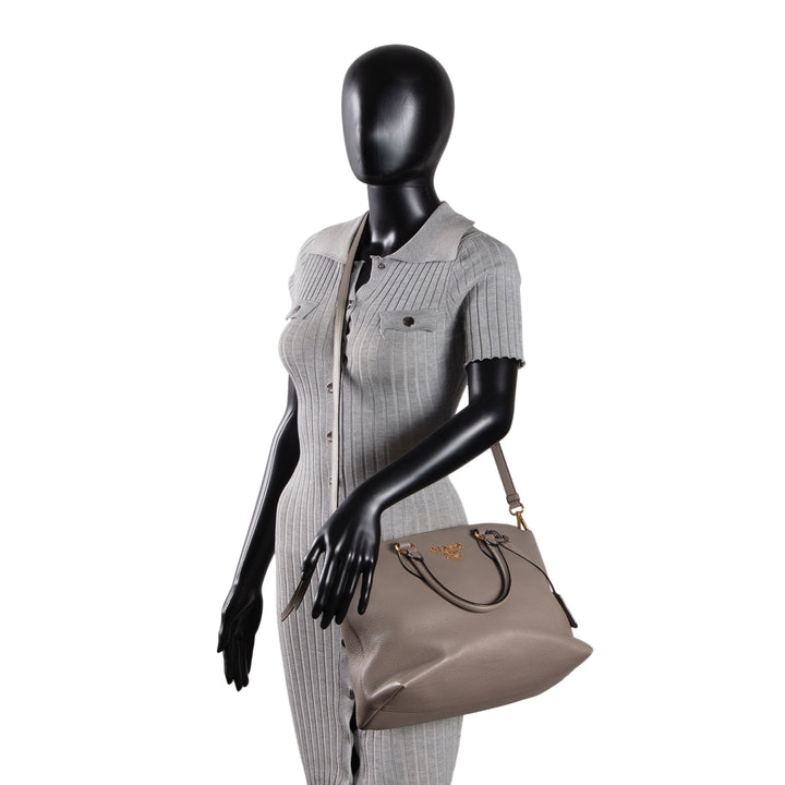 PRADA Vitello Daino Leather Shoulder Bag