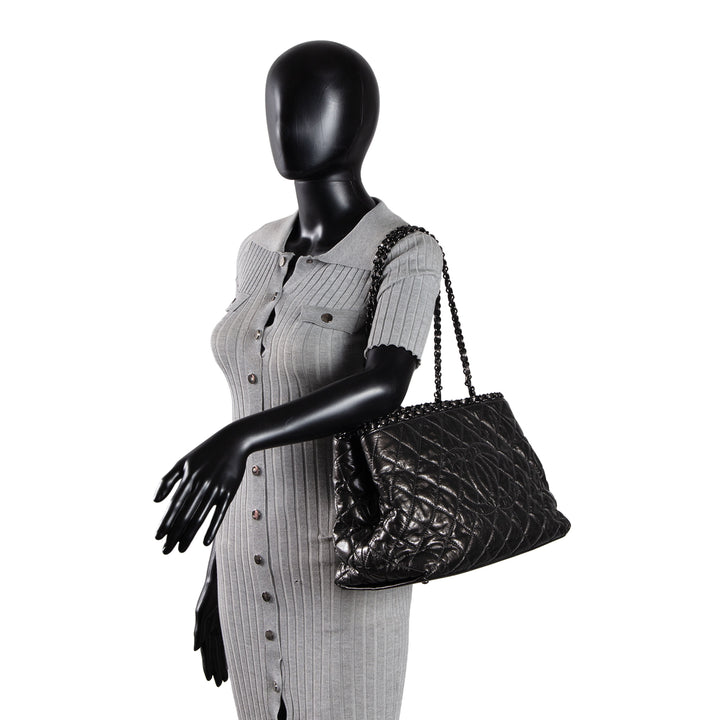 CHANEL Chain Me Tote - Dark Grey Quilted