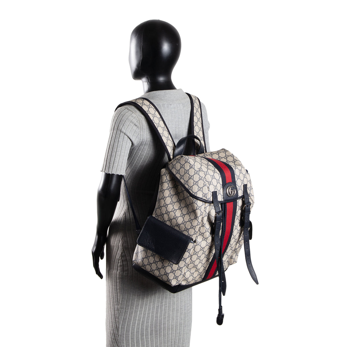 GUCCI GG Supreme Medium Ophidia Backpack - Navy
