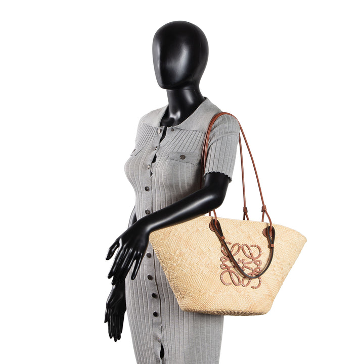 LOEWE Medium Raffia Anagram Basket Tote - Neutral