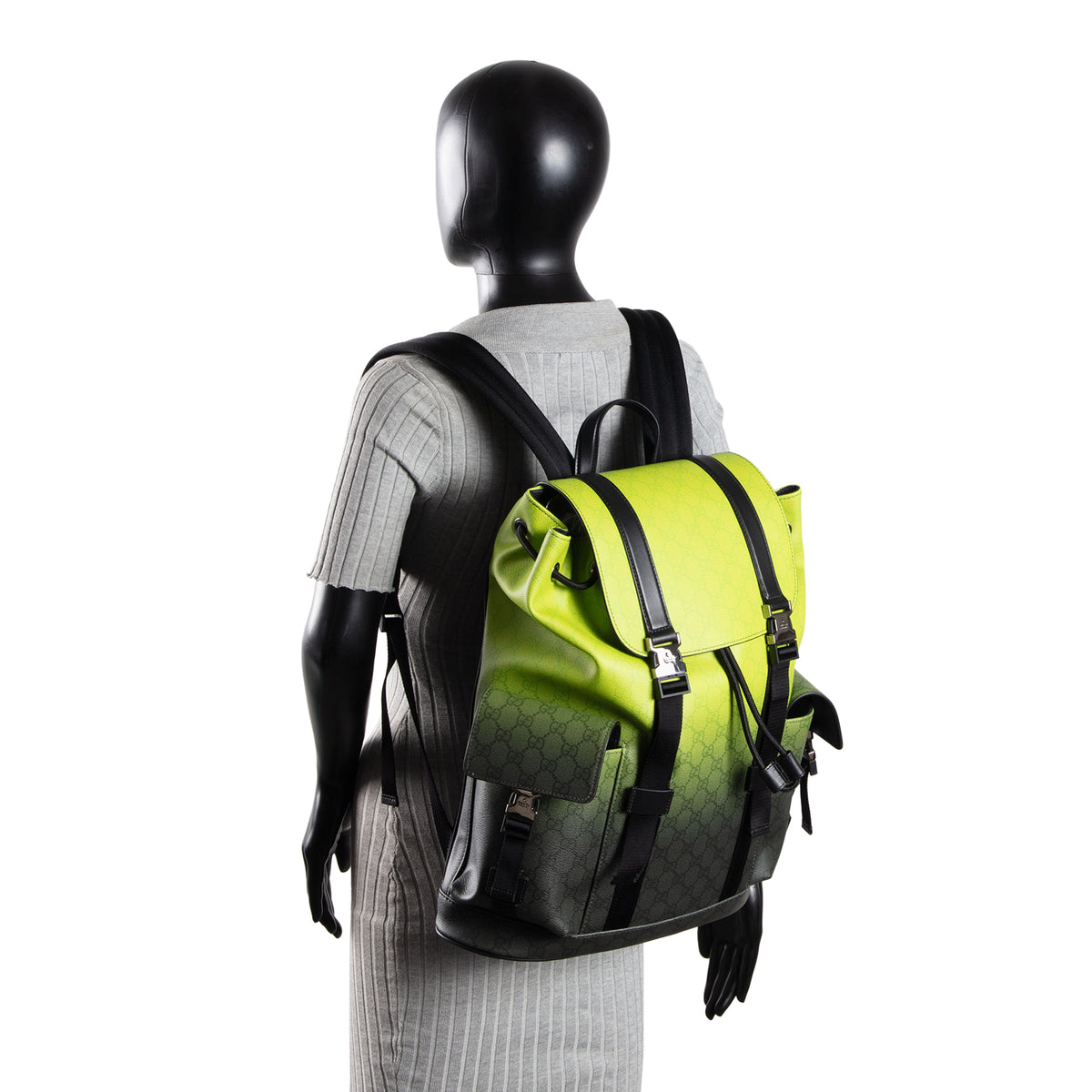 GUCCI Chroma GG Supreme Large Backpack - Black/Green