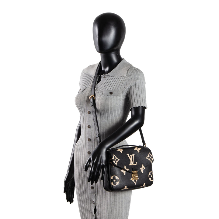 LOUIS VUITTON Bicolor Empreinte Pochette Metis - Black/Cream