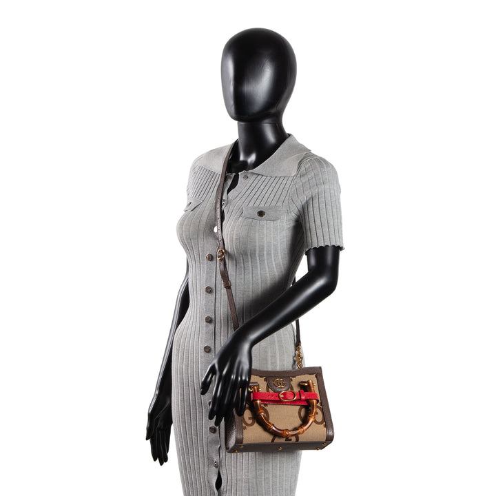GUCCI Jumbo GG Mini Diana Tote - Beige &amp; Ebony