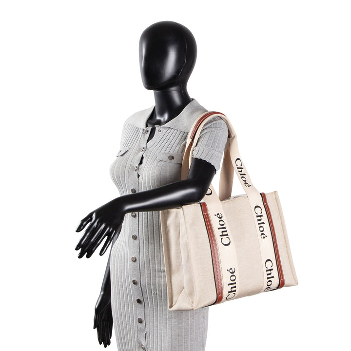 CHLOE Canvas Woody Tote - Neutral
