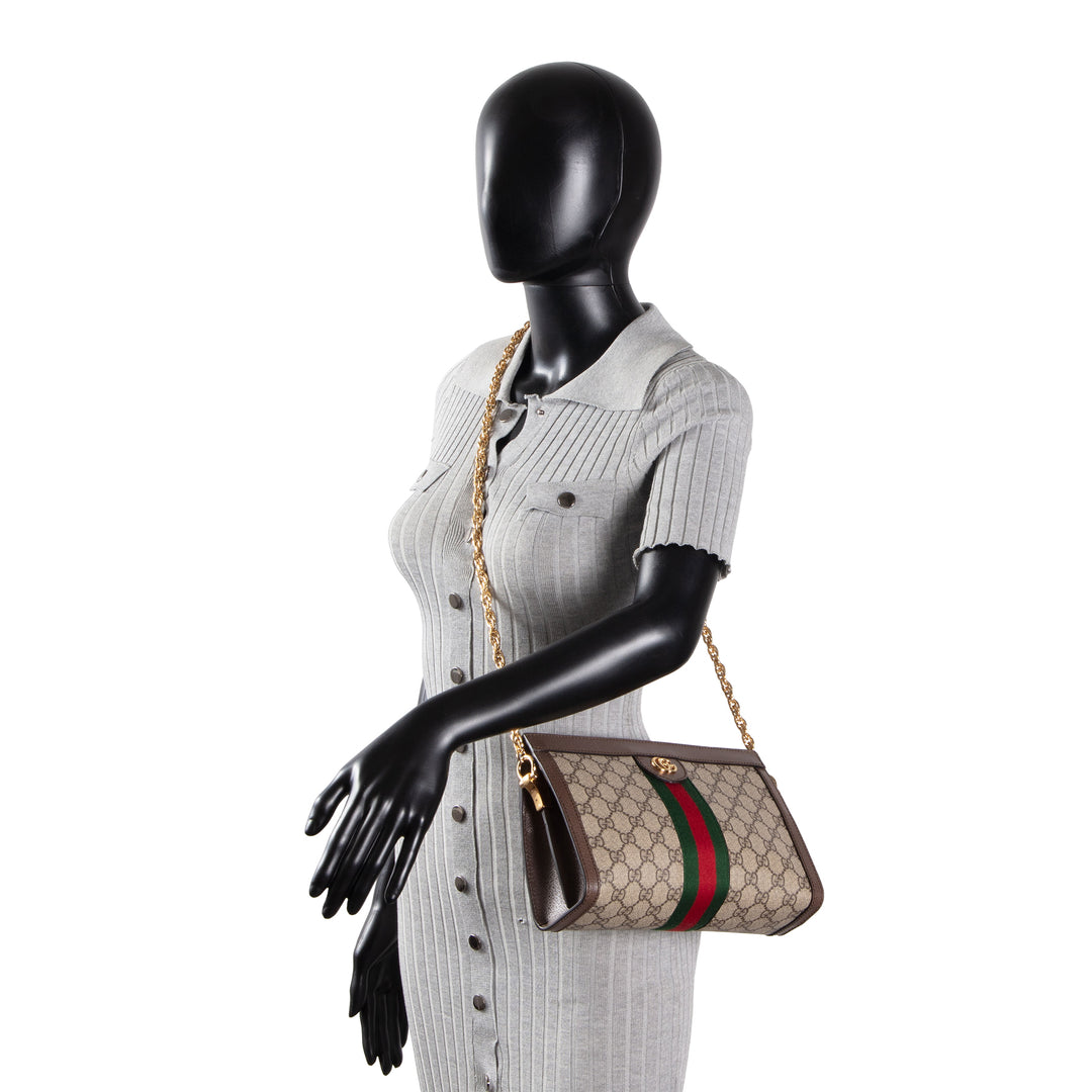 GUCCI GG Supreme Ophidia Clutch/Shoulder Bag