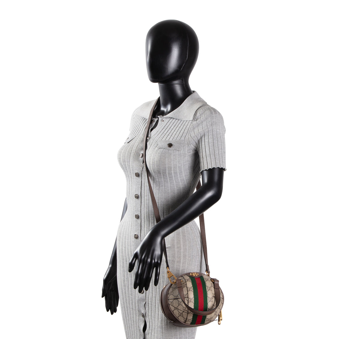 GUCCI GG Supreme Basketball Shoulder Bag - Beige & Ebony