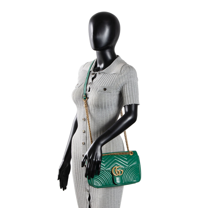GUCCI GG Marmont Small Shoulder Bag - Green