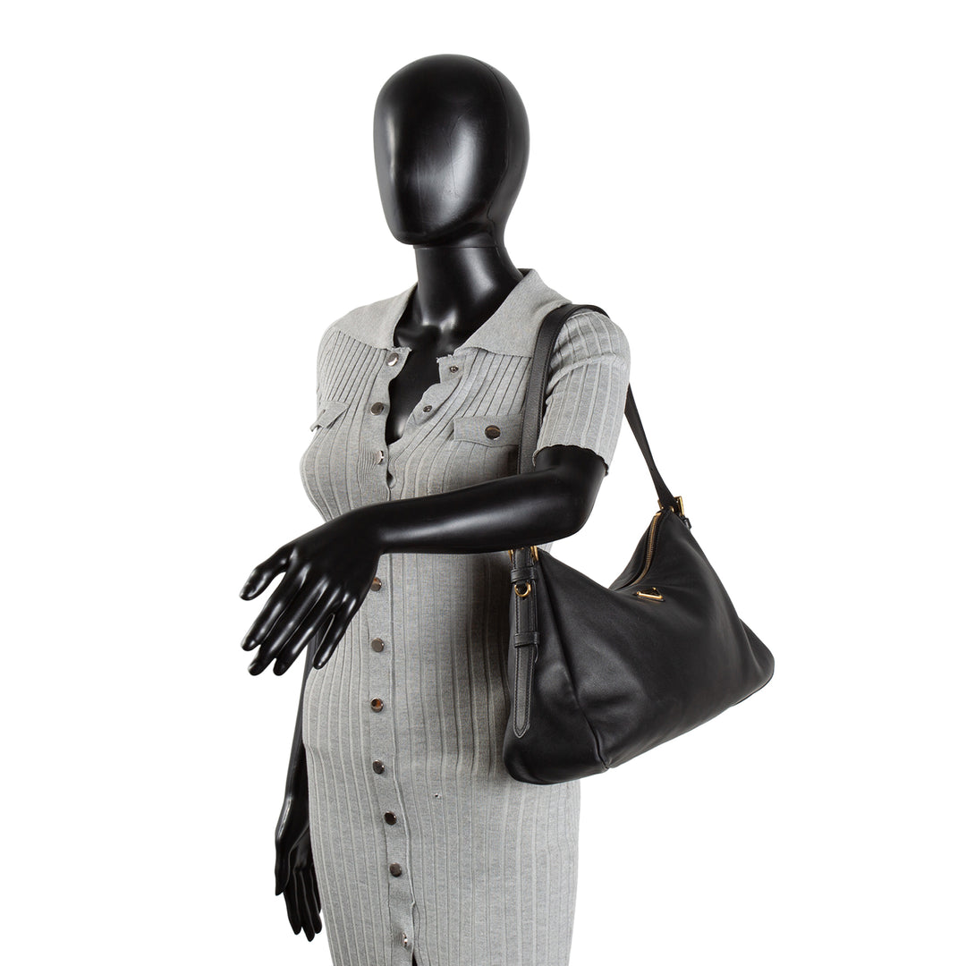 PRADA Large Aimee Shoulder Bag  - Black