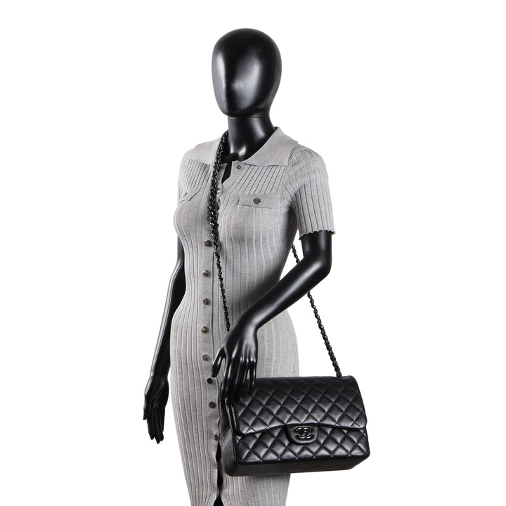 CHANEL Jumbo Double Flap So Black
