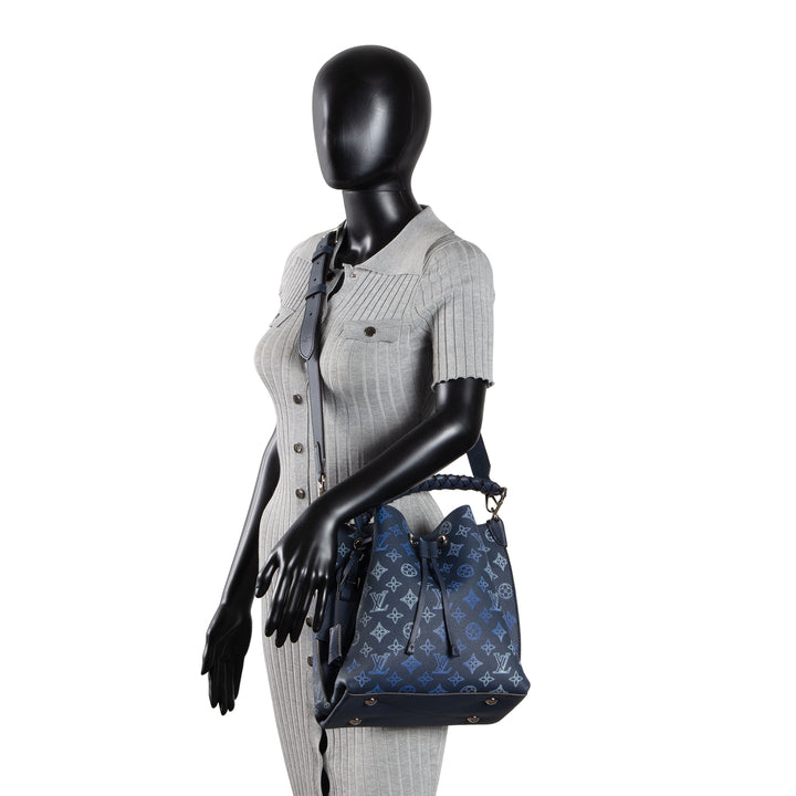 LOUIS VUITTON Monogram Mahina Muria Bucket Bag - Navy