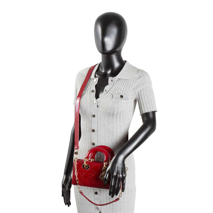 DIOR Cannage D-Joy Small - Patent Leather