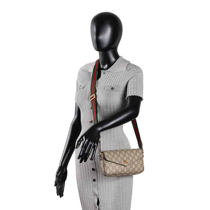 GUCCI GG Supreme Ophidia Pochette - Beige & Ebony