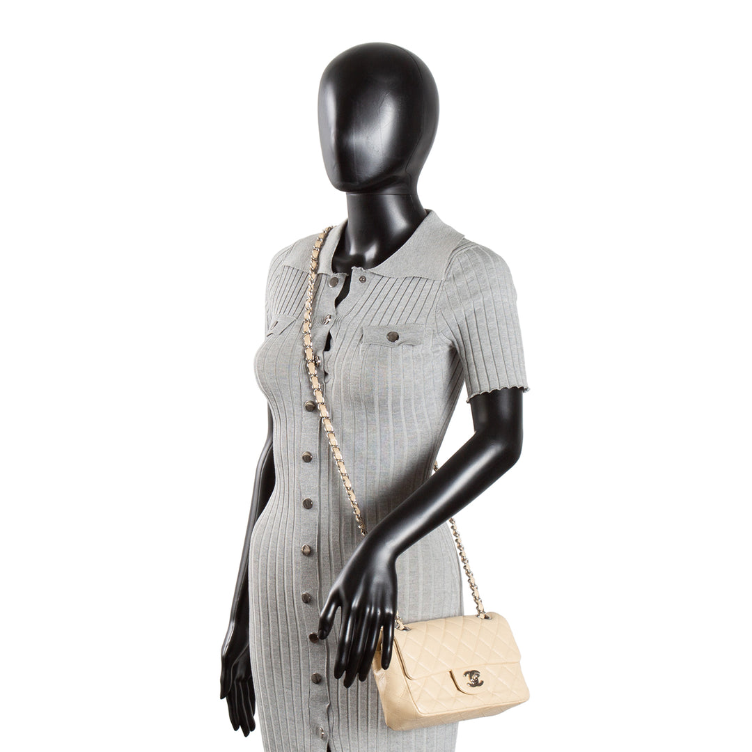 CHANEL Caviar Mini Rectangular Single Flap Bag - Neutral