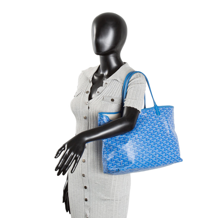 GOYARD Goyardine St Louis Tote w/ Pouch PM - Blue