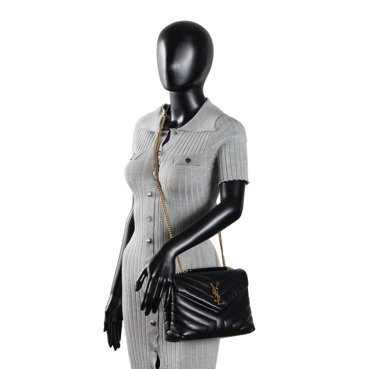 SAINT LAURENT Small Loulou Shoulder Bag - Black - OUTLET FINAL SALE