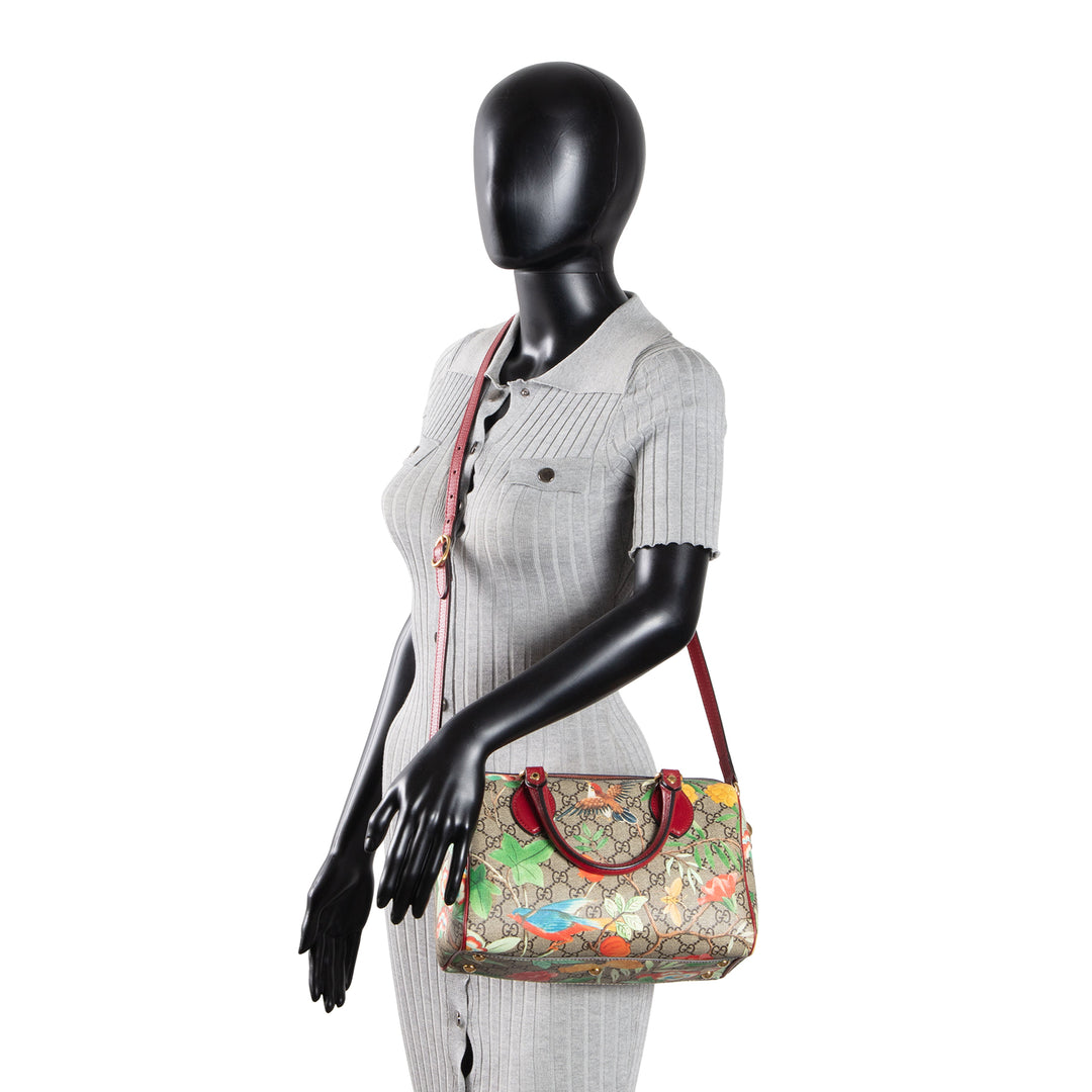 GUCCI GG Supreme Tian Small Boston - Multicolor Red