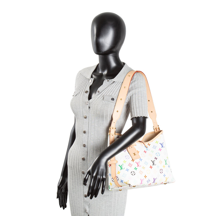 LOUIS VUITTON X Takashi Murakami Multicolor Monogram Carryall PM - White