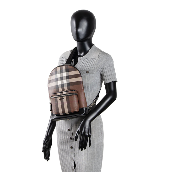 BURBERRY Smoked Check Jett Sling Backpack