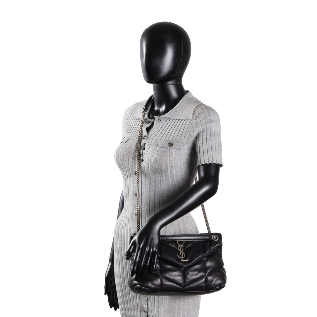 SAINT LAURENT Loulou Small Puffer Bag - Black OUTLET FINAL SALE