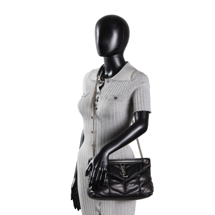 SAINT LAURENT Loulou Small Puffer Bag - Black OUTLET FINAL SALE