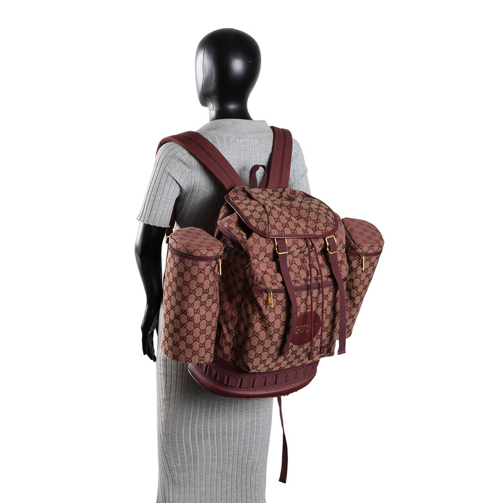 GUCCI Large GG Canvas Alpina Trekking Backpack - Burgundy