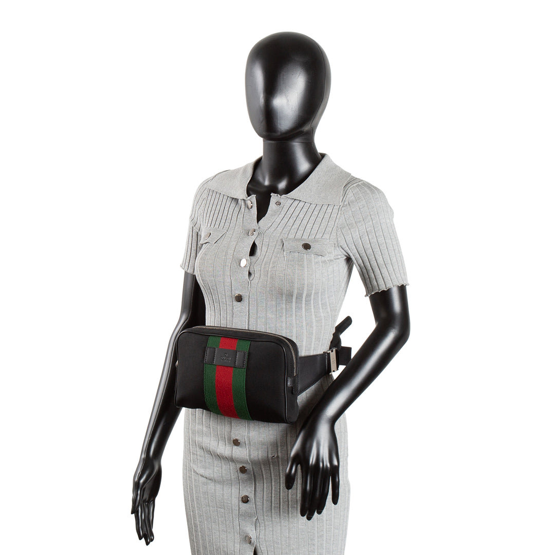 GUCCI Techno Web Belt Bag - Black