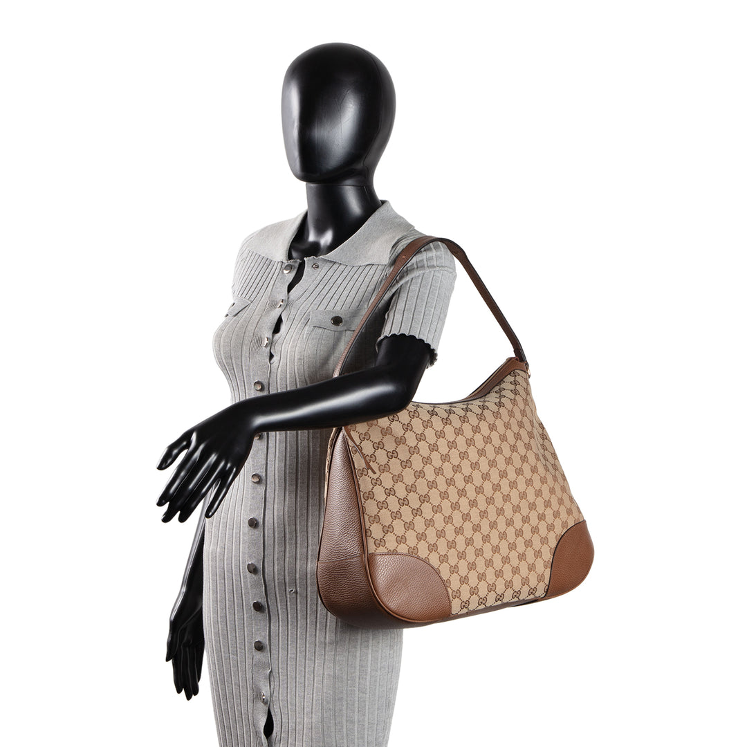 GUCCI GG Canvas Bree Hobo Large