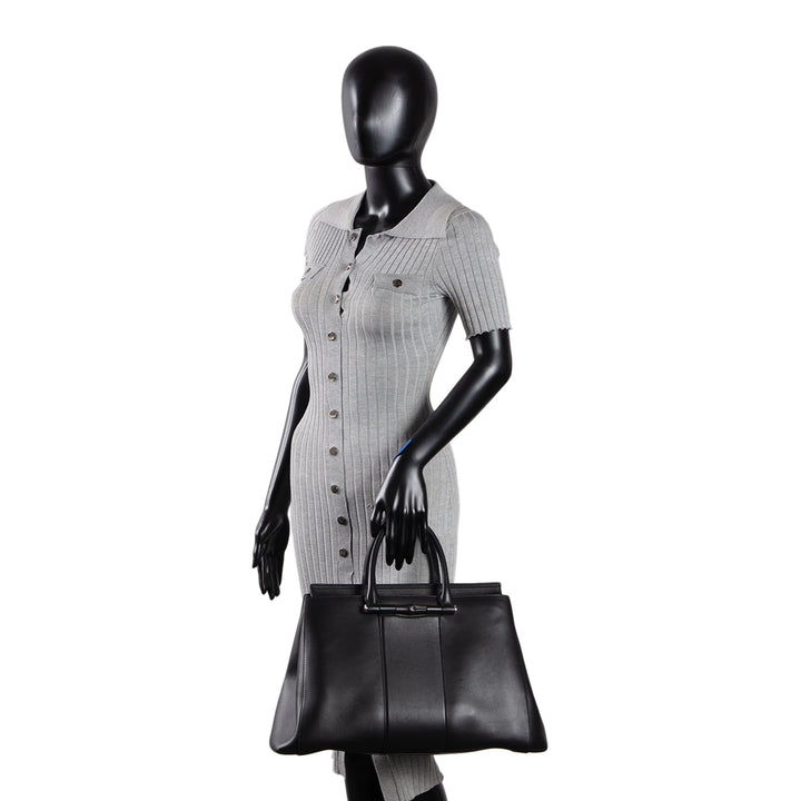 GUCCI Leather Lady Bamboo Tote - Black OUTLET FINAL SALE