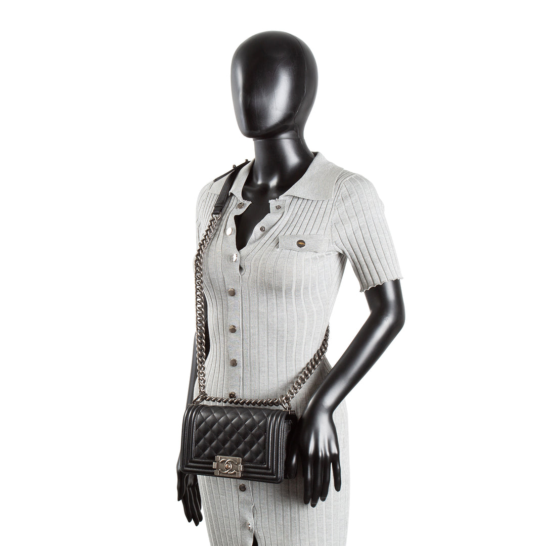 CHANEL Small Caviar Boy Bag - Black