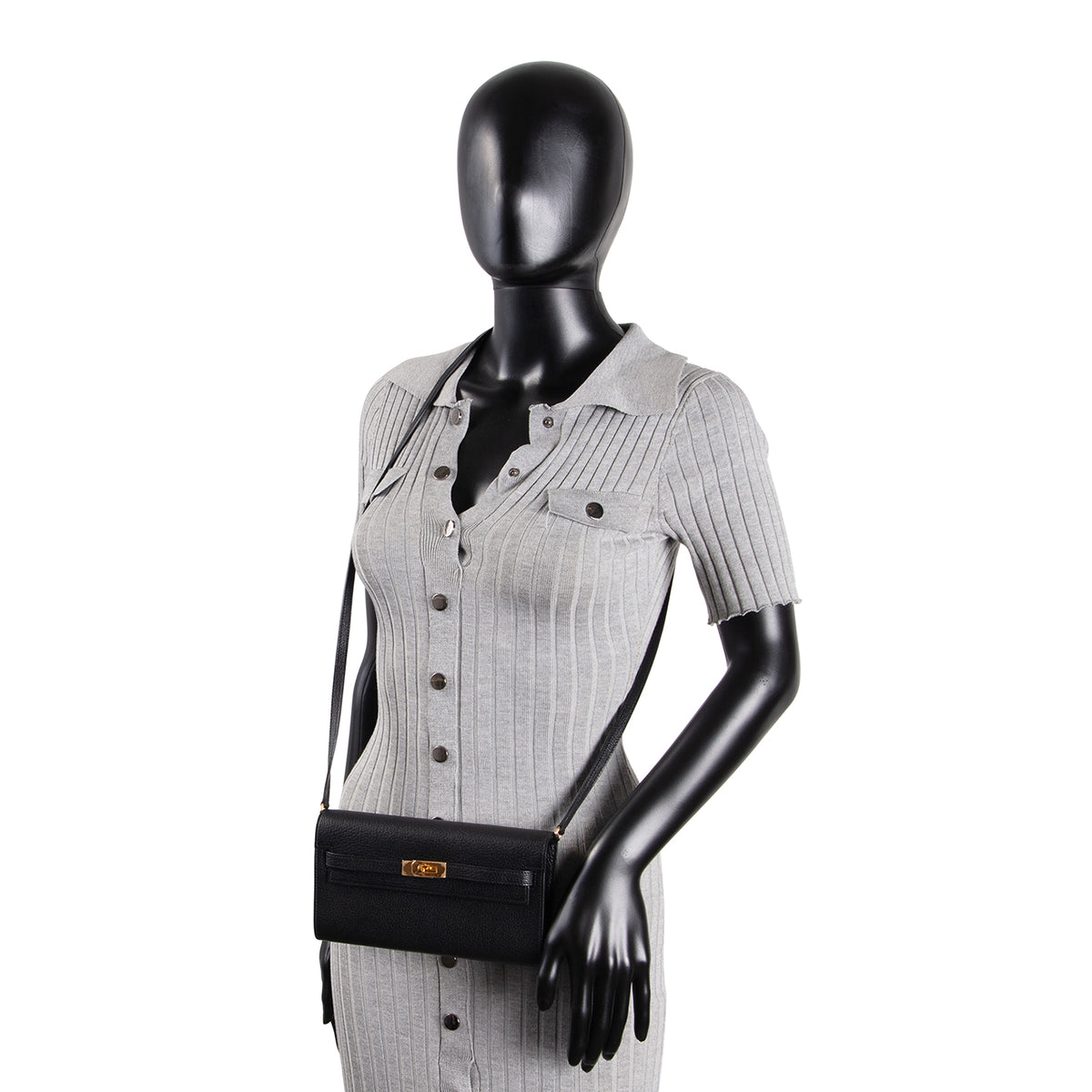 HERMES Chevre Mysore Kelly To Go - Noir/Black