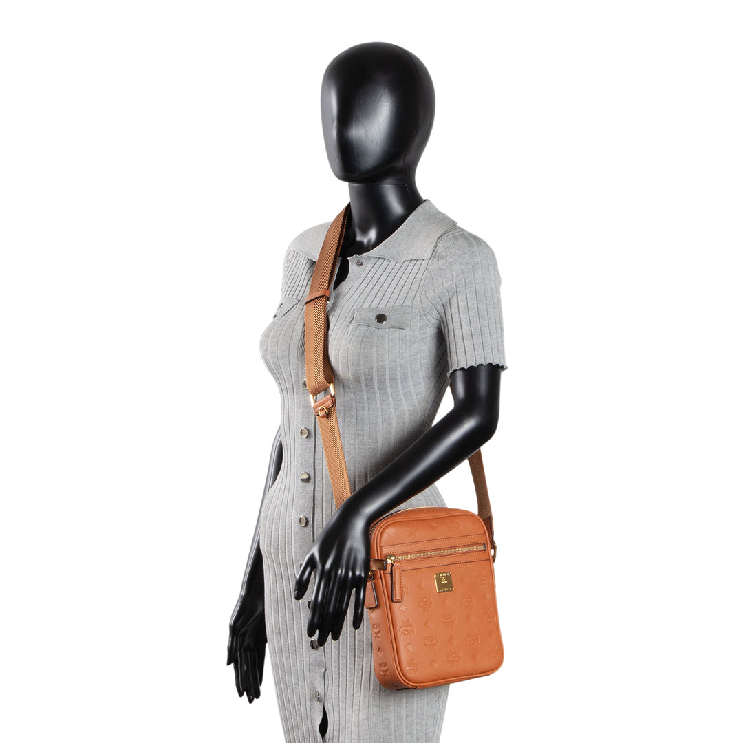 MCM Klassic Leather Heritage Logo Mini Crossbody