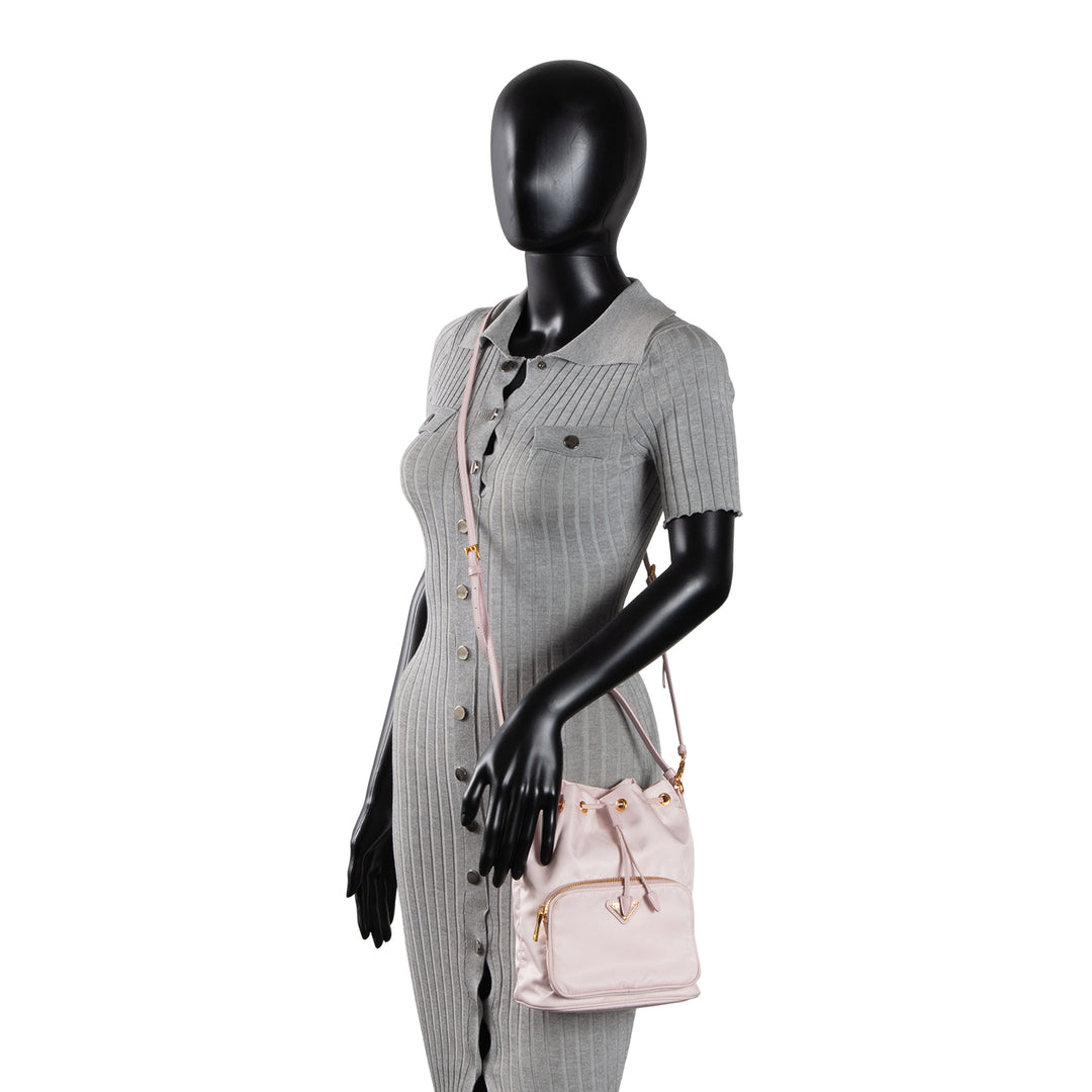 PRADA Re-Nylon Duet Bucket Bag - Pink
