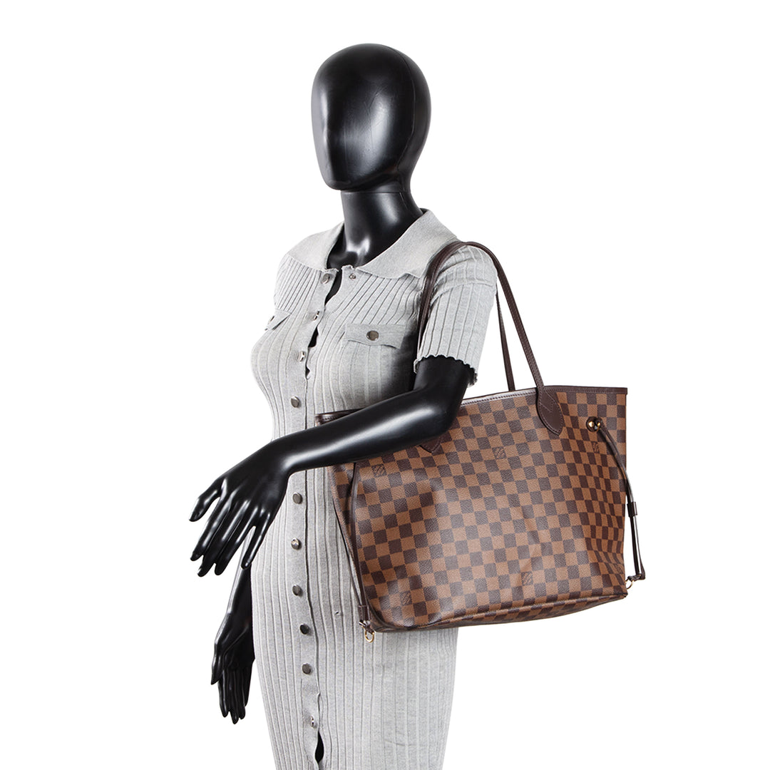 LOUIS VUITTON Damier Ebene Neverfull MM w/ Pouch