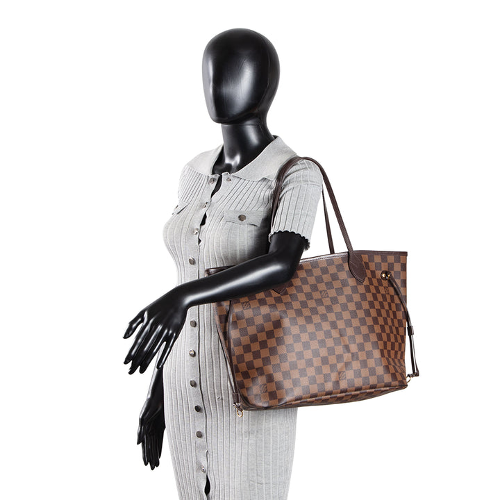LOUIS VUITTON Damier Ebene Neverfull MM w/ Pouch