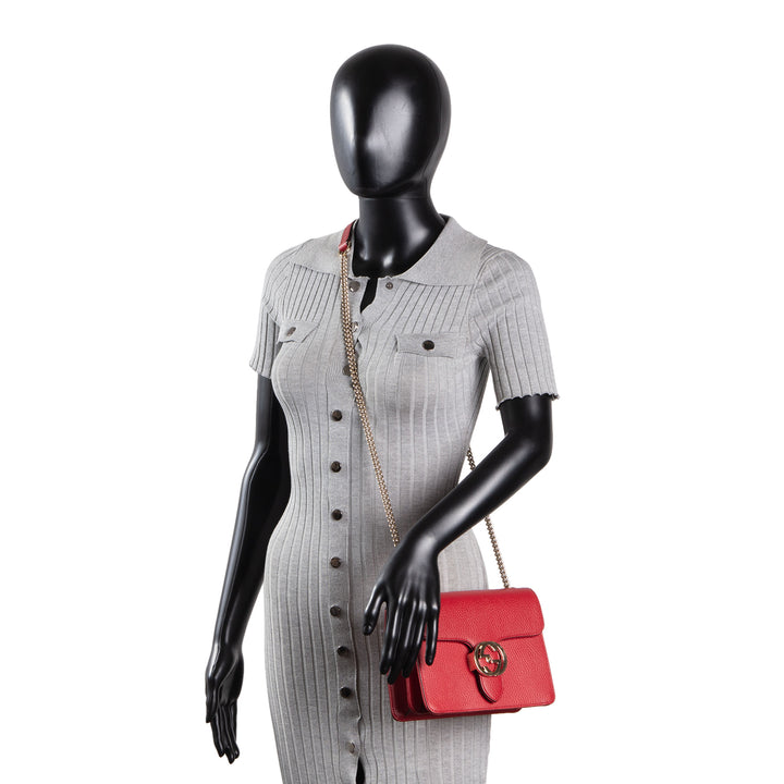 GUCCI Interlocking Dollar Crossbody - Red