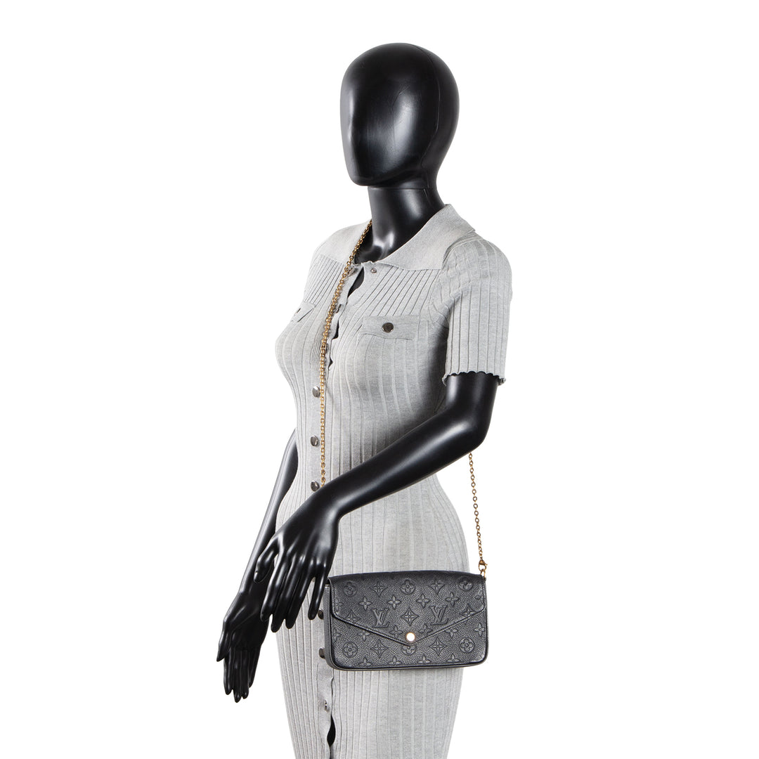 LOUIS VUITTON Felicie Pochette Empreinte - Black OUTLET FINAL SALE