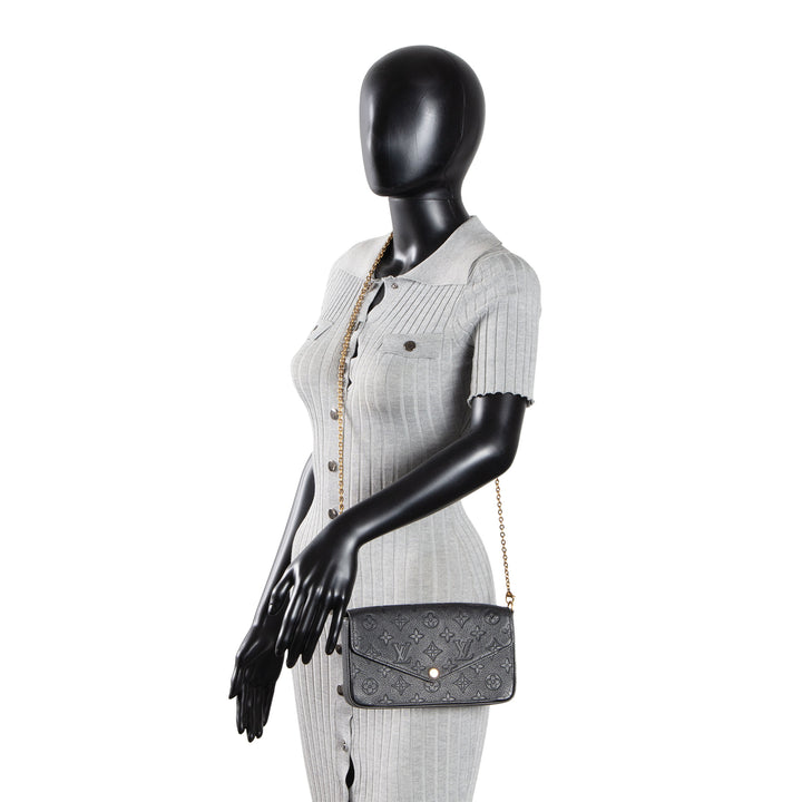 LOUIS VUITTON Felicie Pochette Empreinte - Black OUTLET FINAL SALE