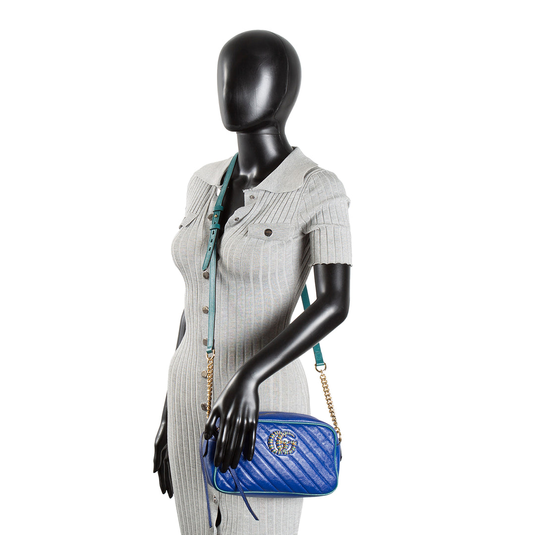 GUCCI GG Marmont Torchon Camera Bag - Blue
