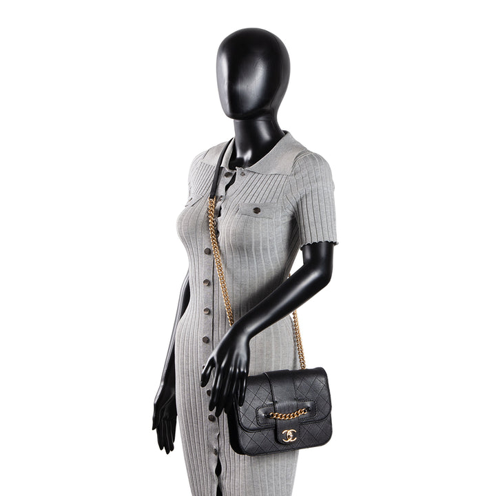CHANEL Quilted Front Chain Flap Crossbody