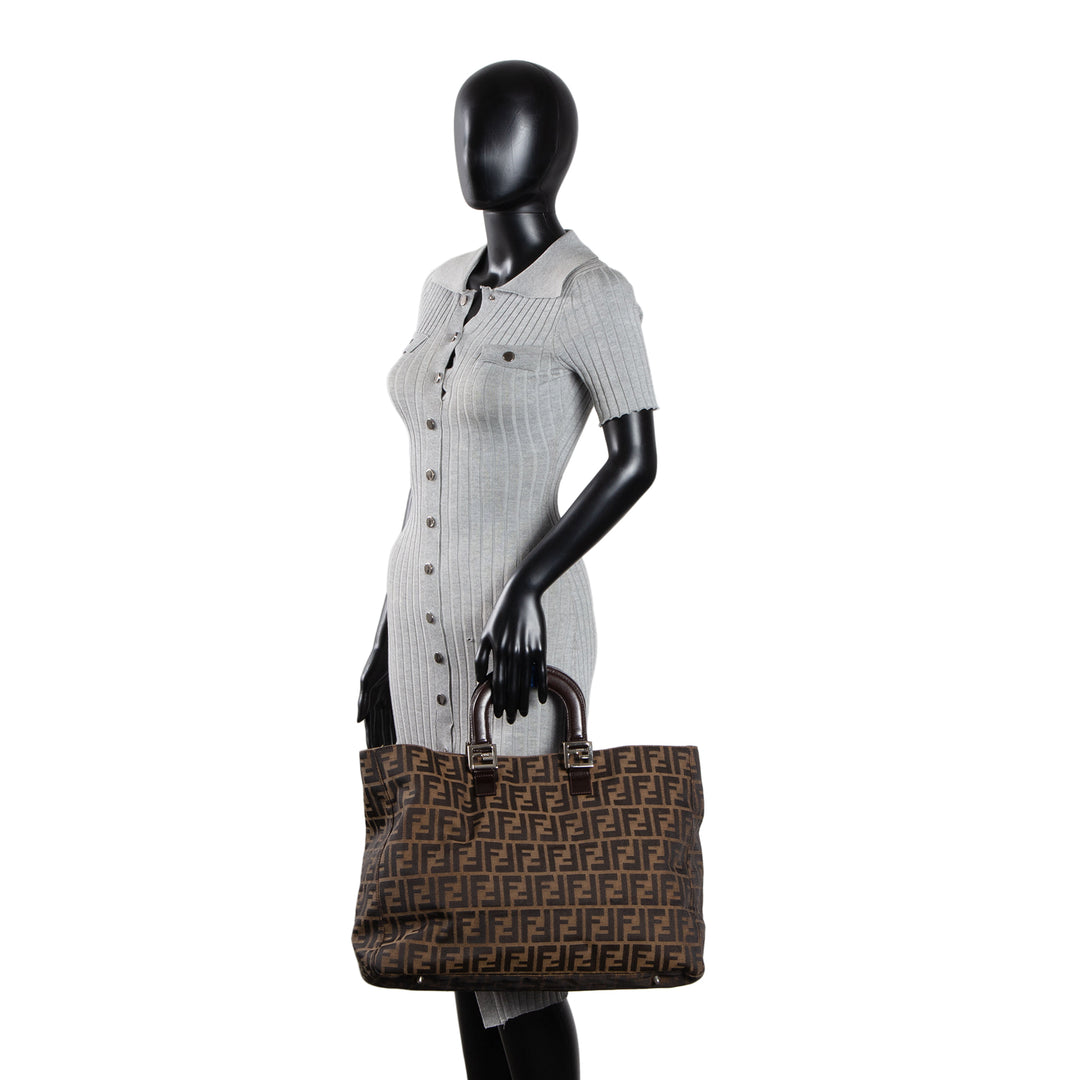 FENDI Zucca Top Handle Tote - Tobacco